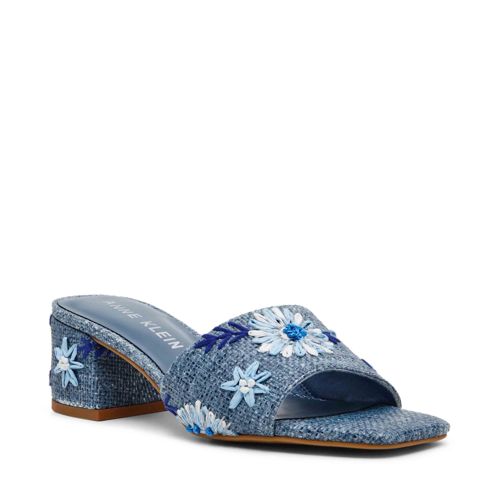 Anne Klein Blue Raffia Dolls Sandal