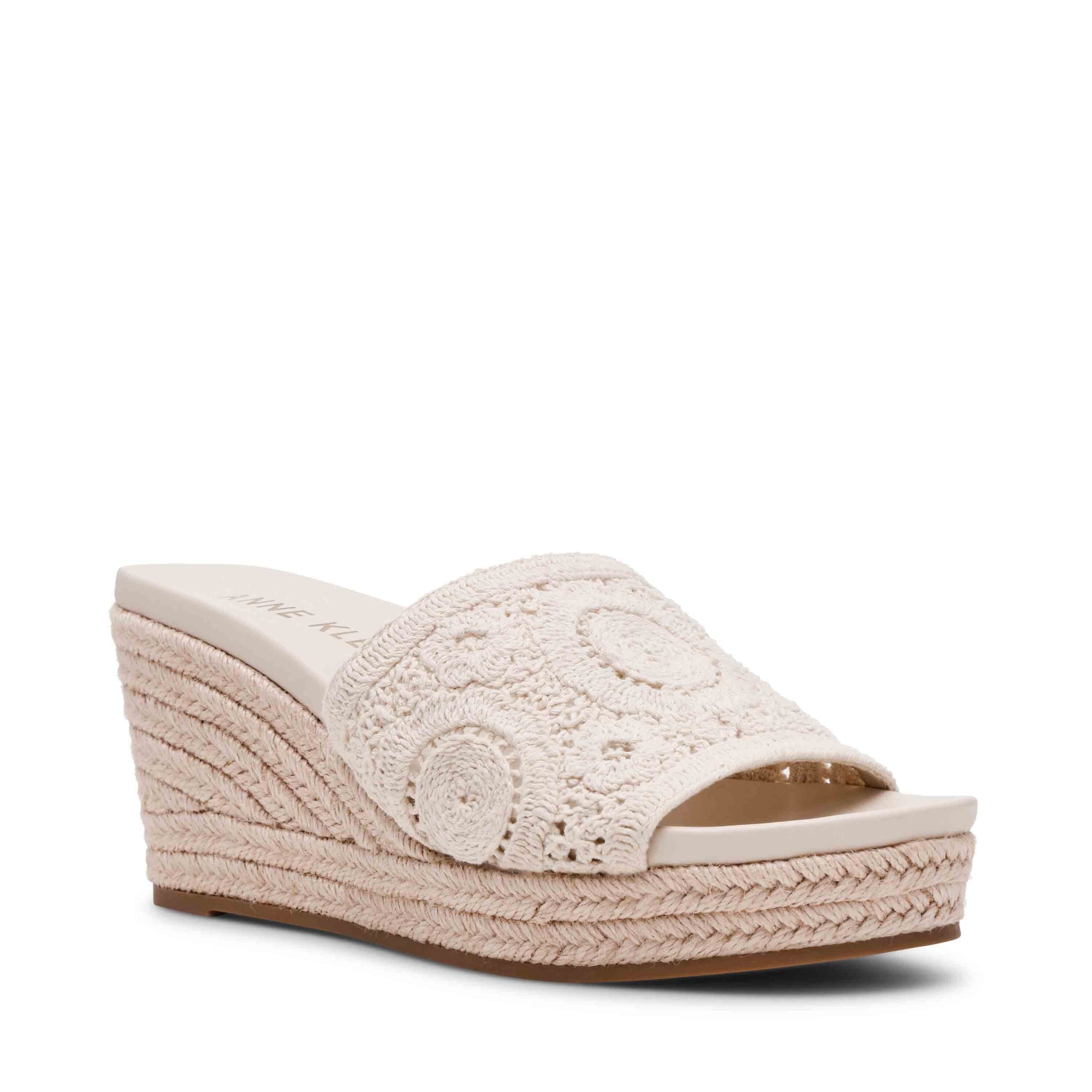 Anne Klein Cream Crochet Effy Espadrille