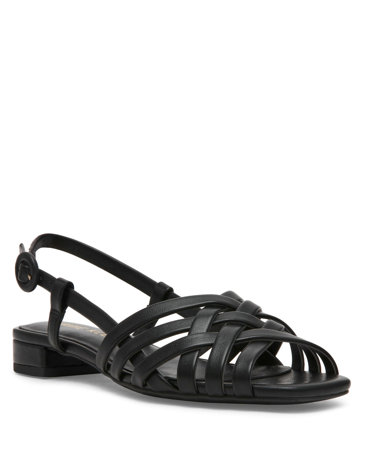 Anne Klein Black Smooth Fairfield Strappy Sandal
