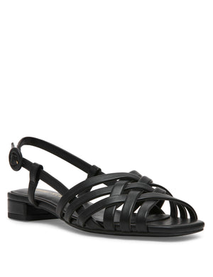 Anne Klein Black Smooth Fairfield Strappy Sandal