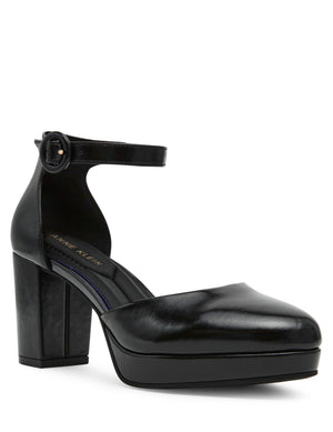 Anne Klein Black Crinkle Faith Dress Heel