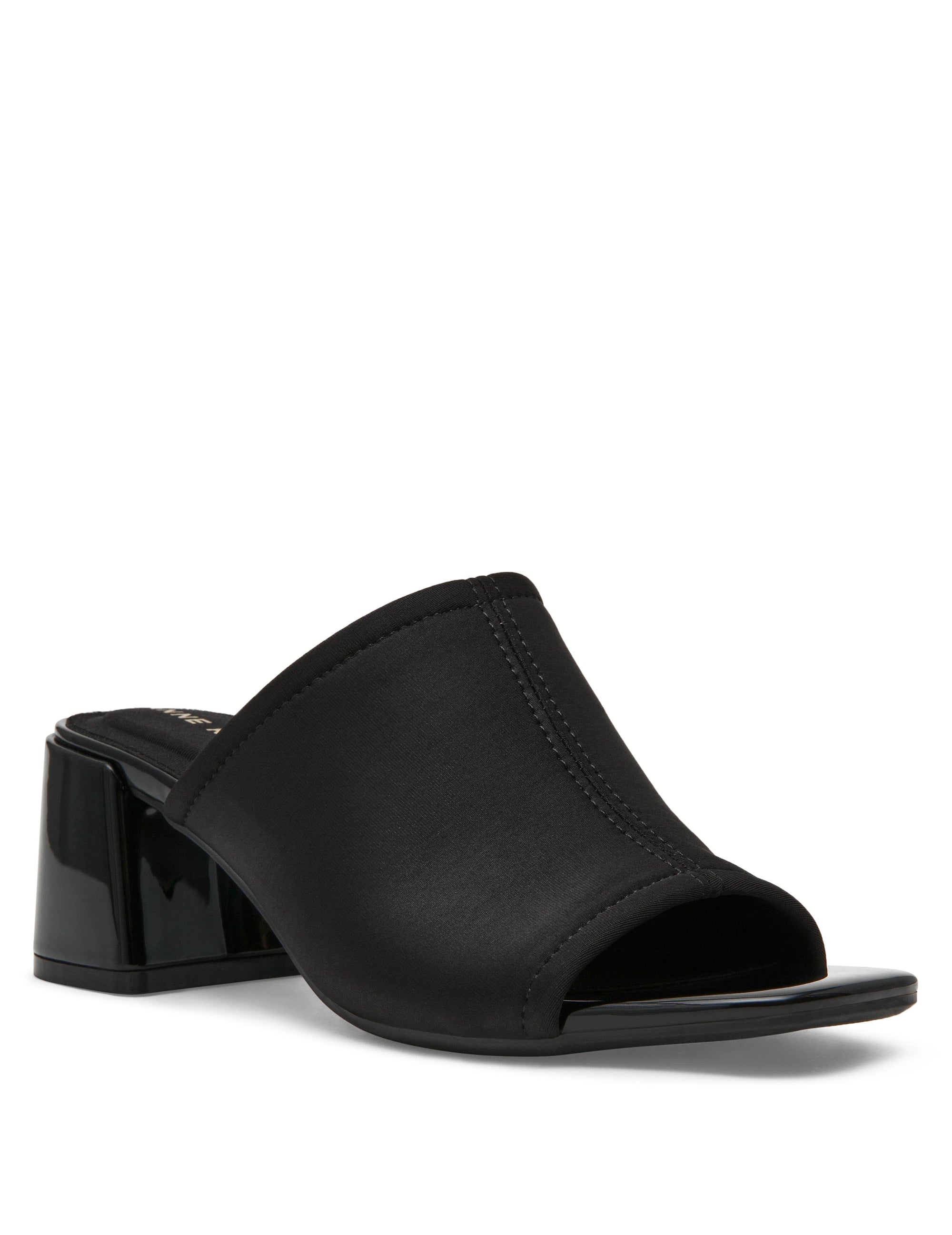 Anne Klein Black Stretch Flutter Dress Sandal