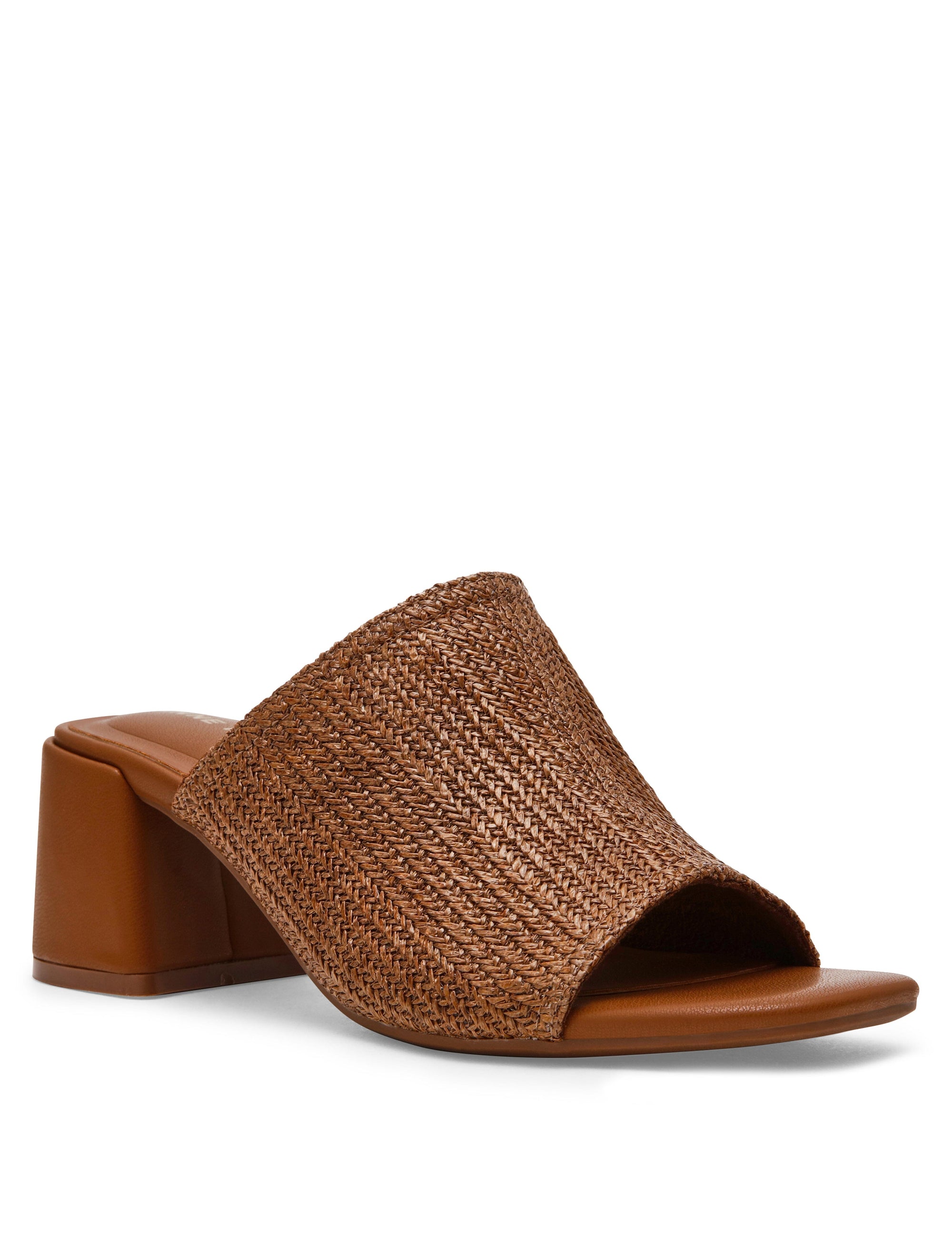 Anne Klein Brown Raffia Flutter Dress Sandal