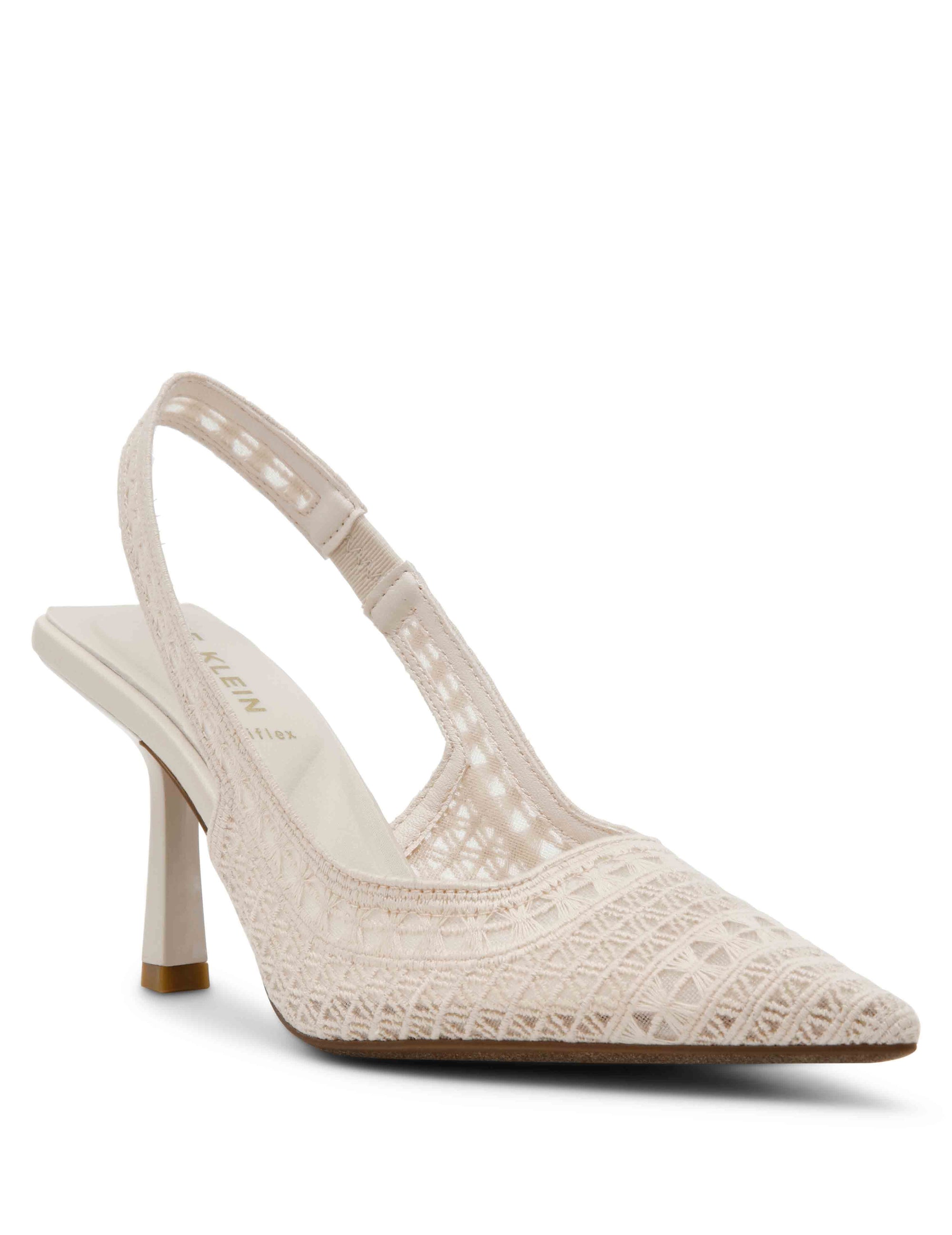 Anne Klein Cream Crochet Ismeralda Slingback