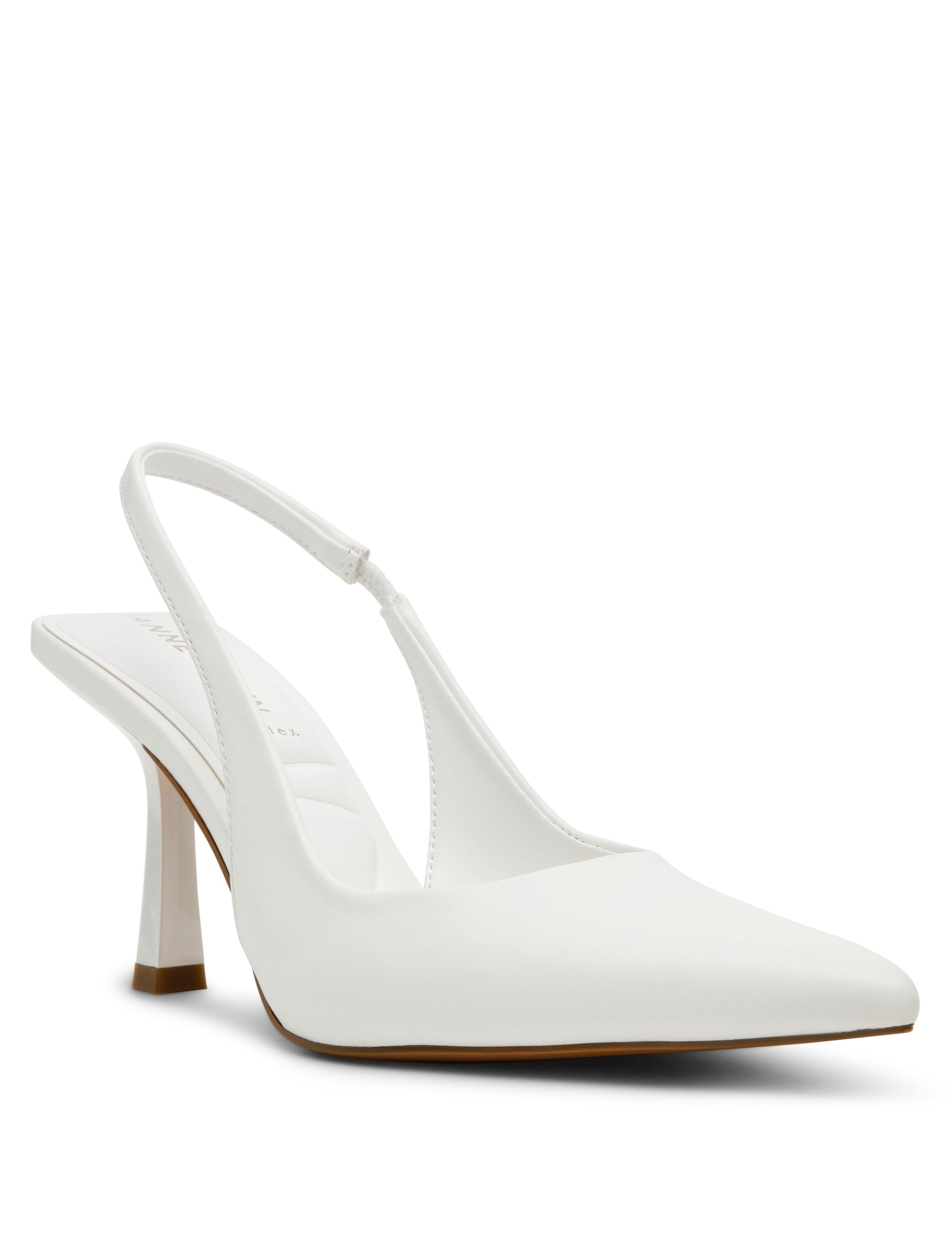 Anne Klein White Itzy Slingback Block Heel Pump