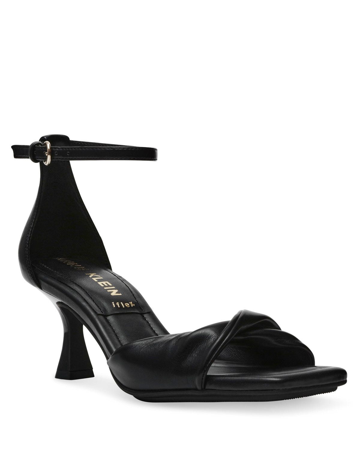 Anne Klein Black Smooth Jessie Dress Sandal