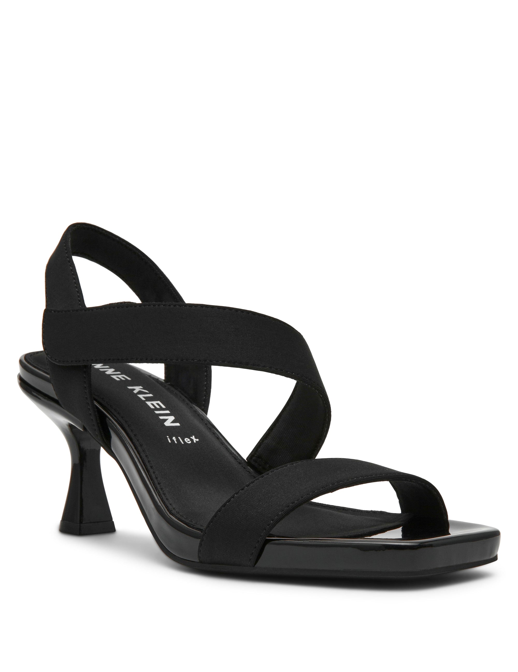 Anne Klein Black Stretch Justin Dress Sandal