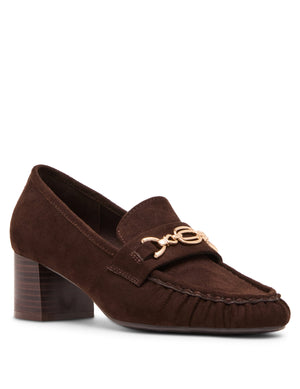 Anne Klein Brown Microsuede Karin Dress Loafer