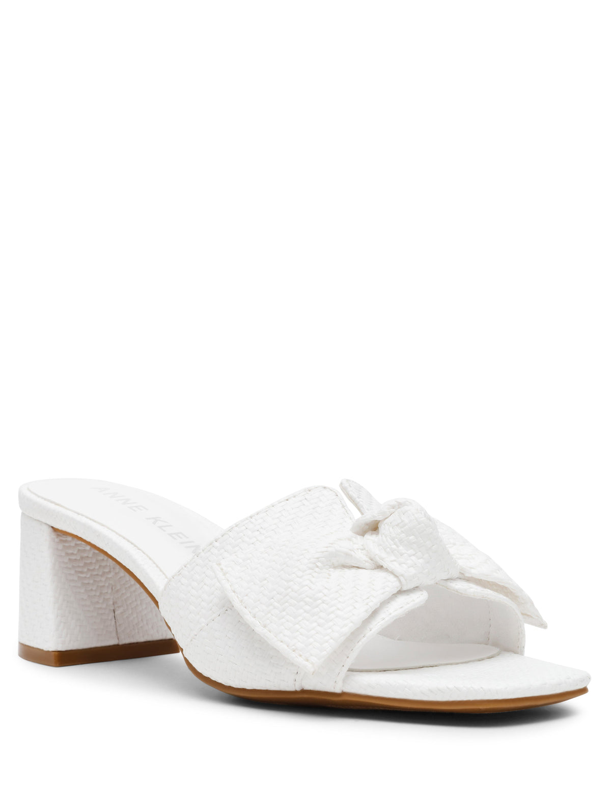 Anne Klein White Raffia Kizmet Dress Sandal