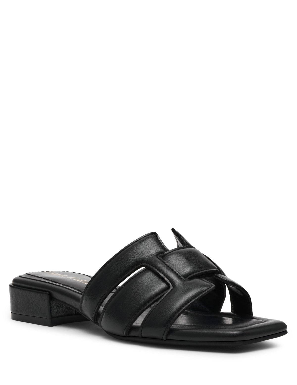 Anne Klein Black Smooth Loyal Sandal