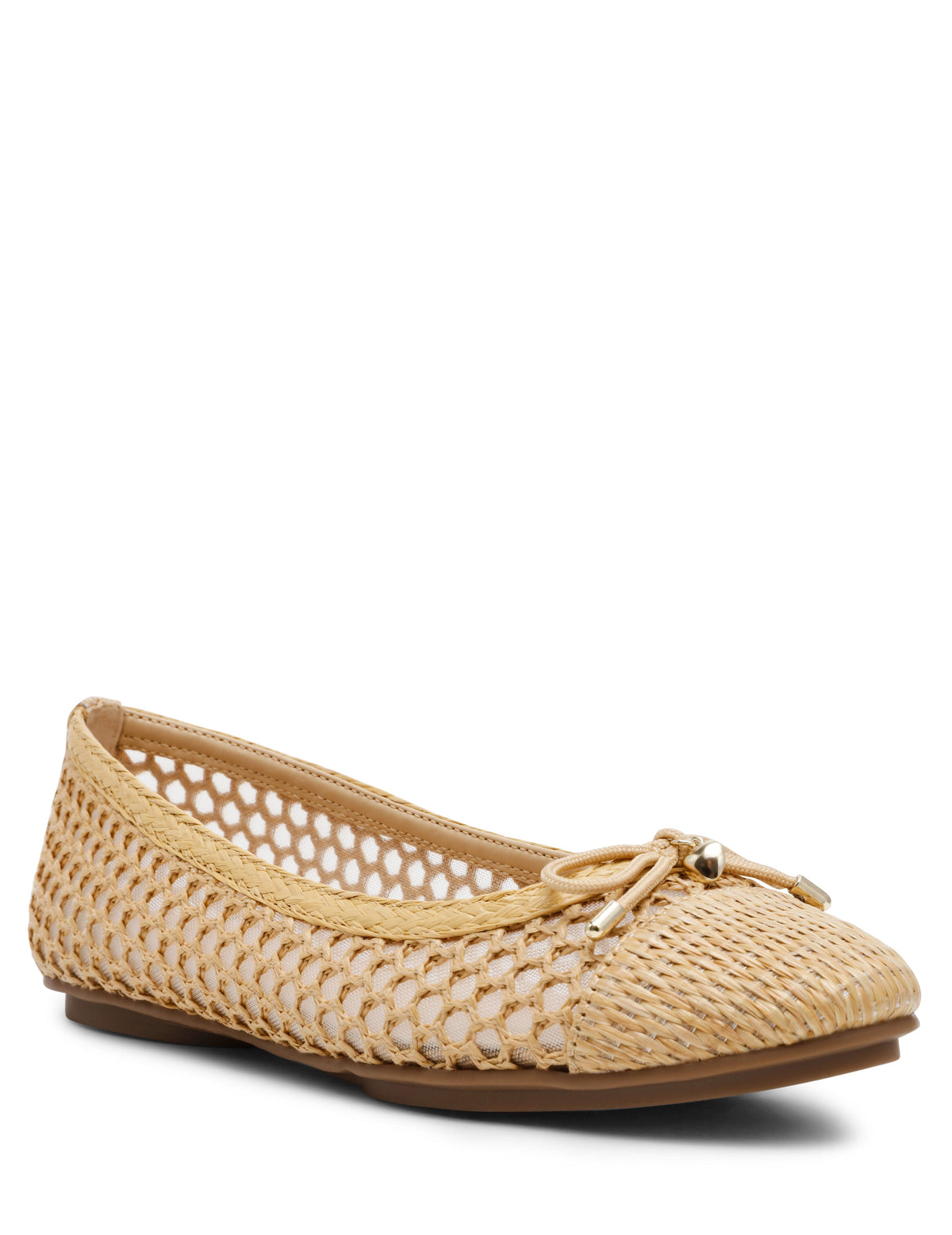 Anne Klein Natural Raffia Luci Mesh Ballet Flat