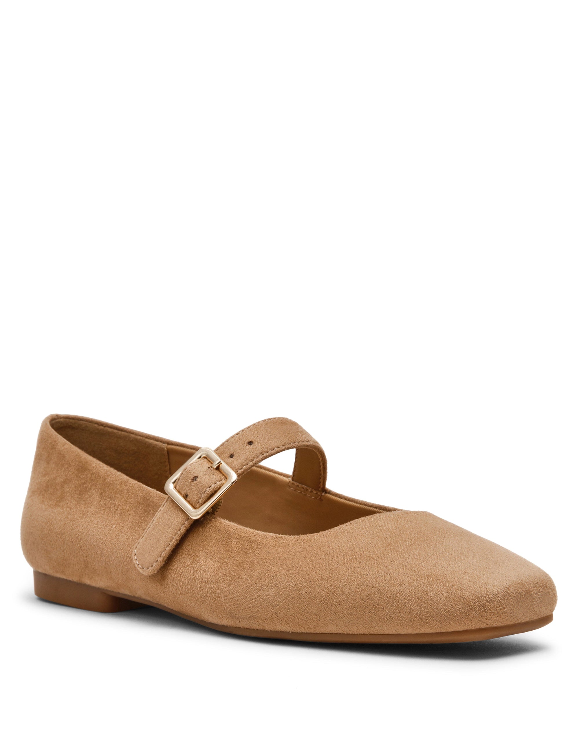 Anne Klein Sand Suede Mabel Mary Jane Flat Shoes