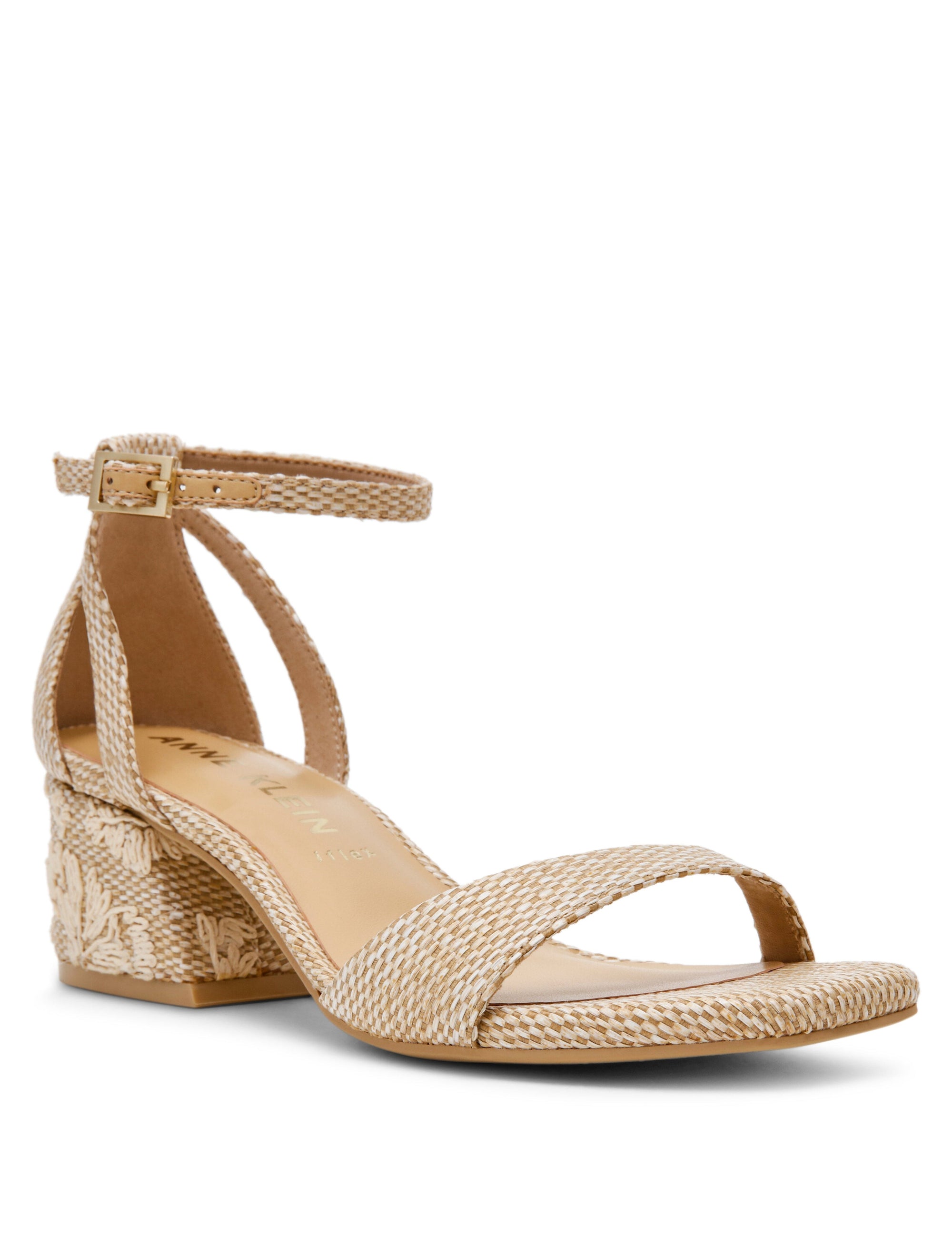 Anne Klein Natural Multi Pointed Toe Block Heel Pumps