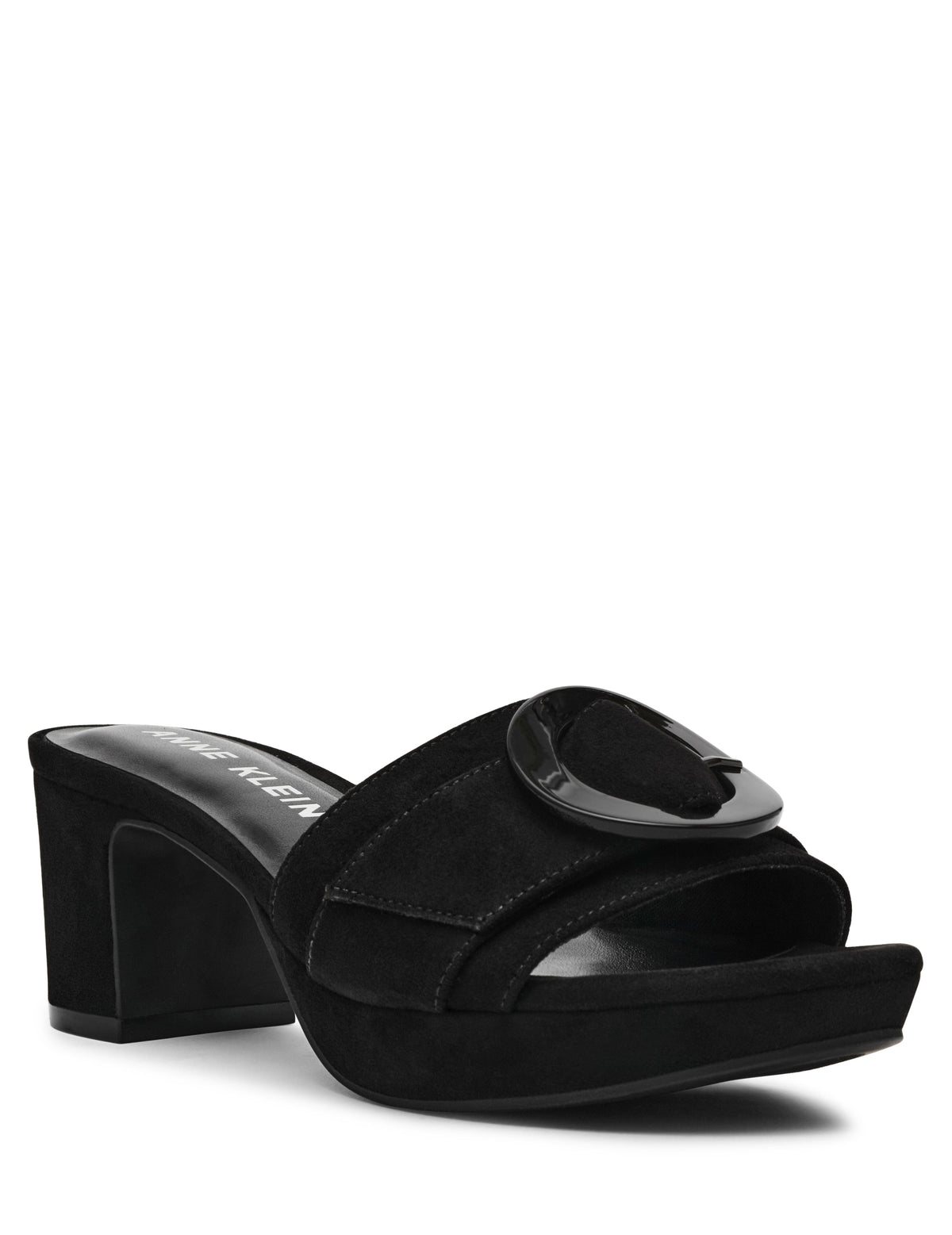 Anne Klein Black Suede Pepper Dress Sandal