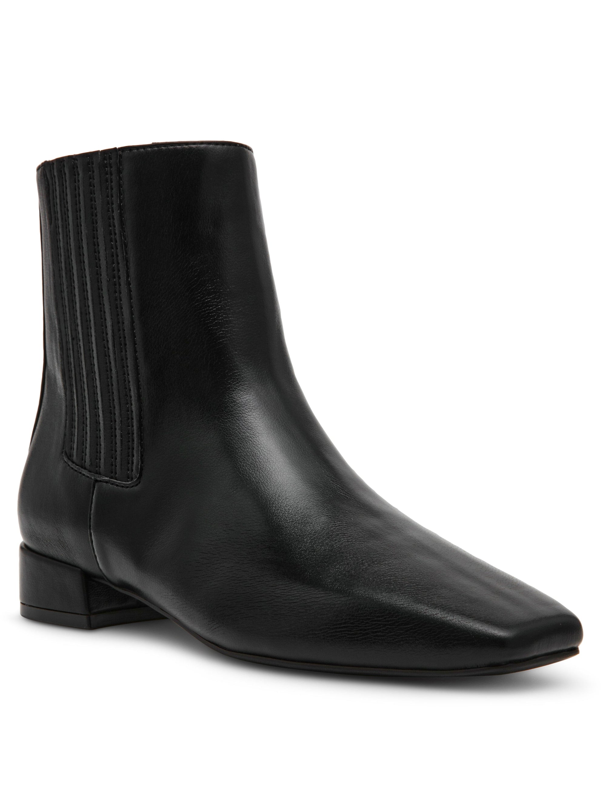 Anne Klein Black Smooth Raspey Ankle Bootie
