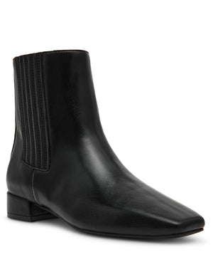 Anne Klein Black Smooth Raspey Ankle Bootie