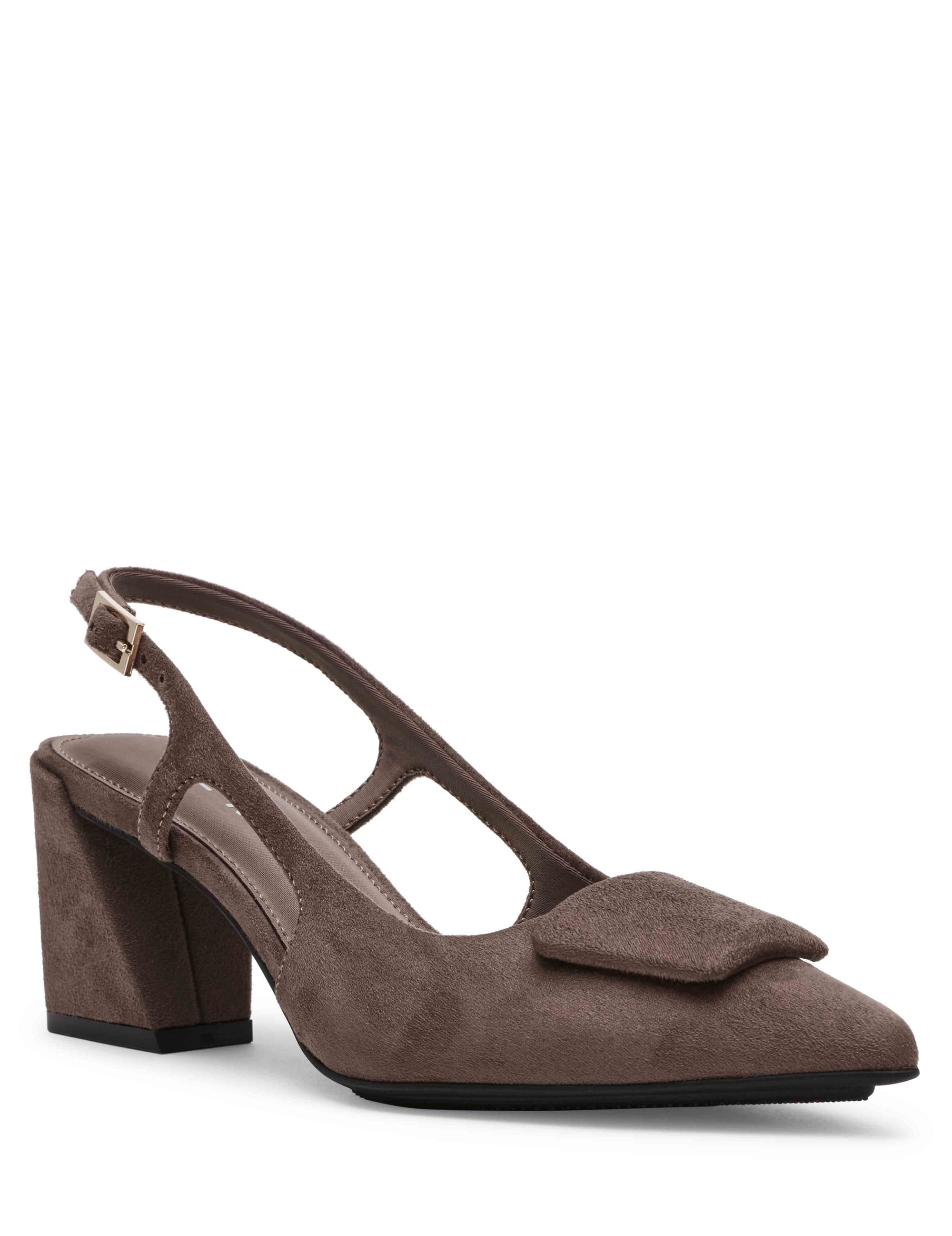Anne Klein Taupe Microsuede Renetta Slingback
