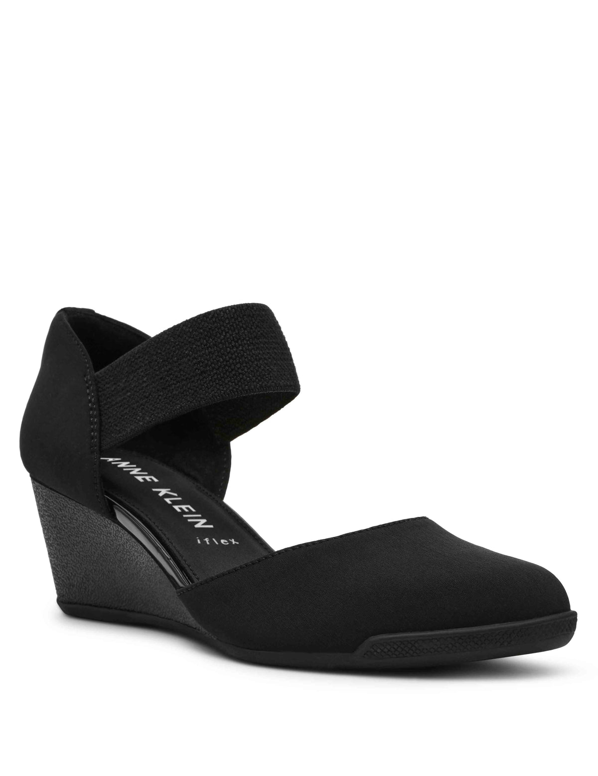 Anne Klein Black Stretch Tiffany Wedge