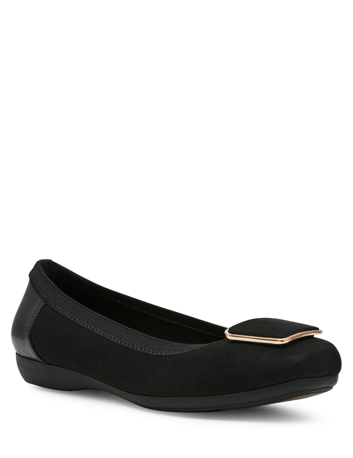 Anne Klein Black MicroSude Uliana Ballet Flat