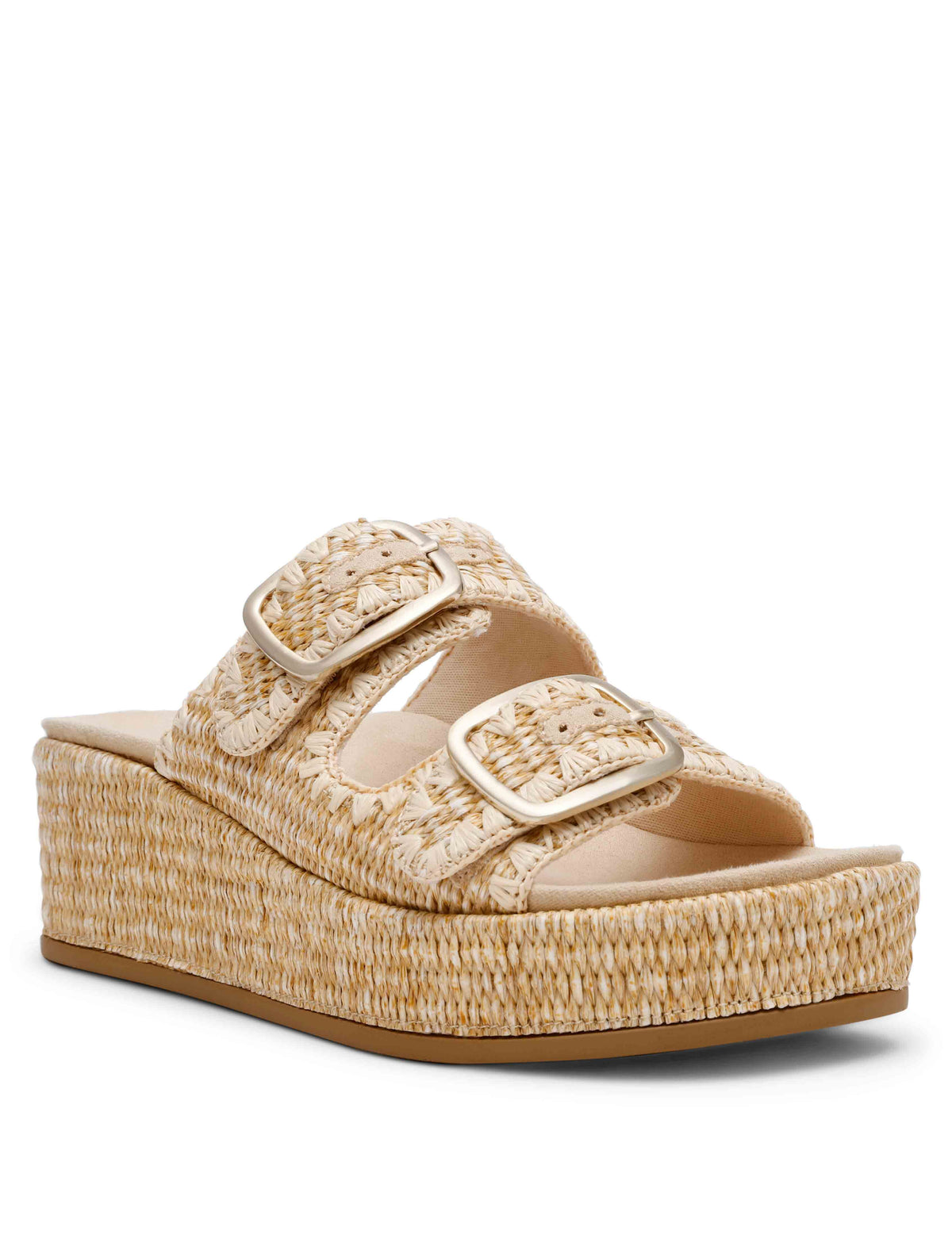 Anne Klein Natural Raffia Vineyard Platform Sandal