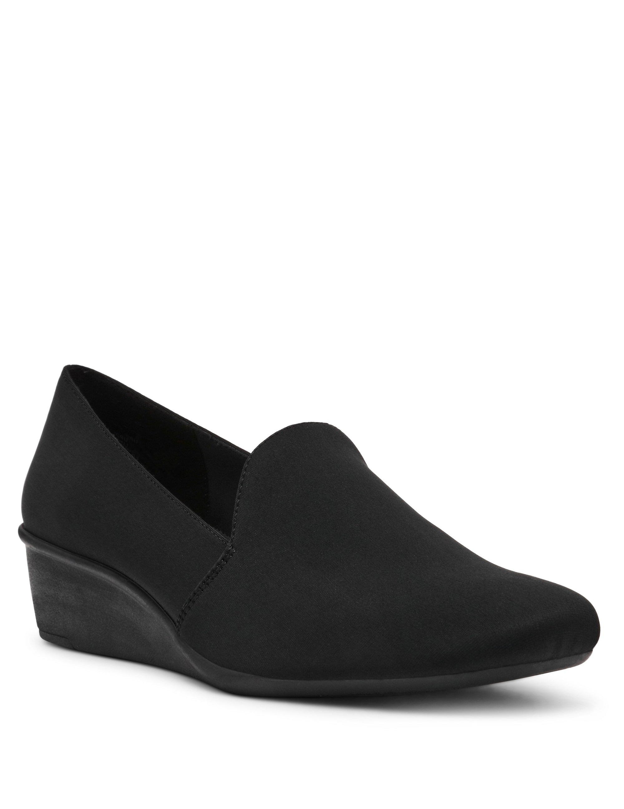 Anne Klein Women's Wendell Slip On Wedge Loafers - Black