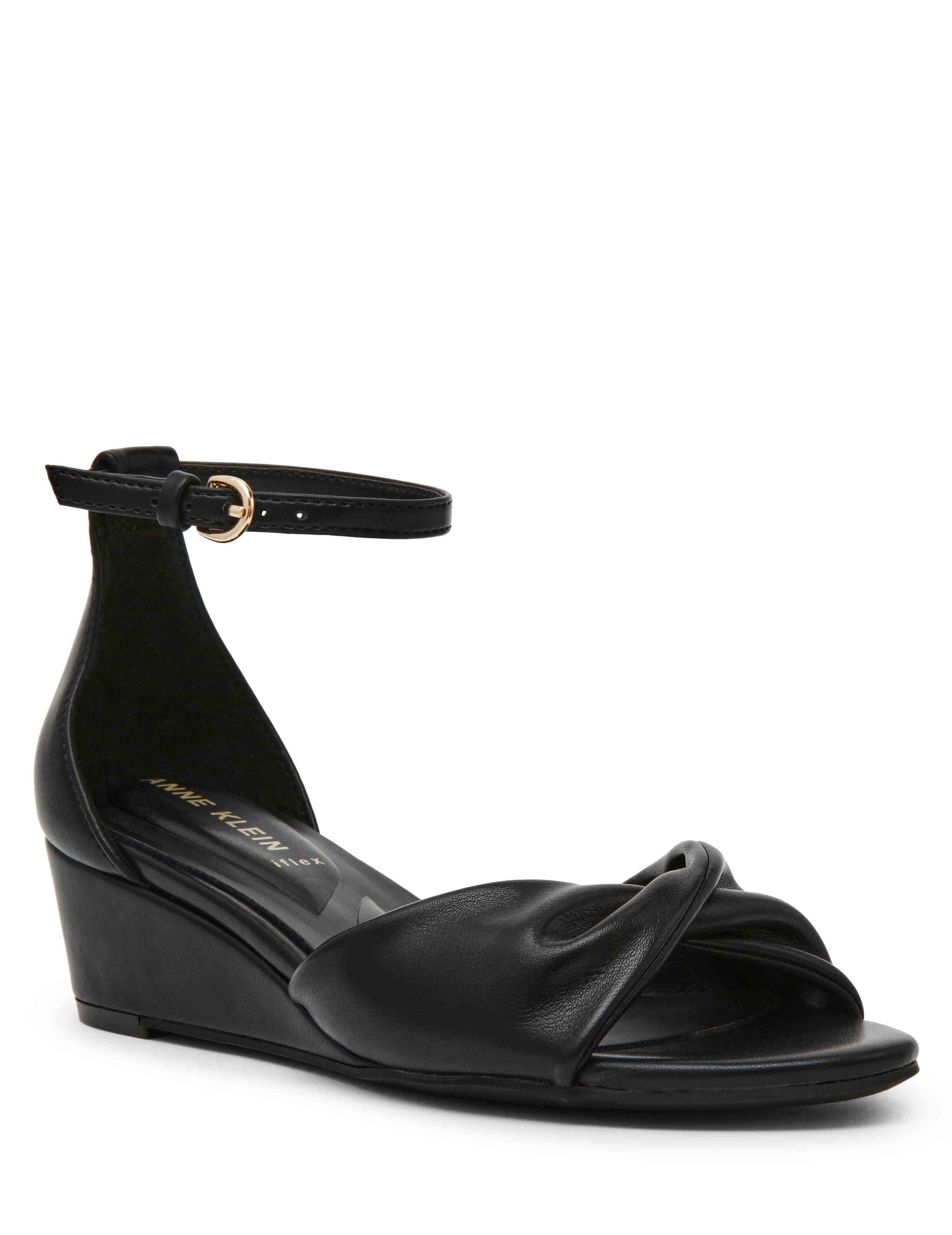 Anne Klein Black Smooth Whitby Wedge