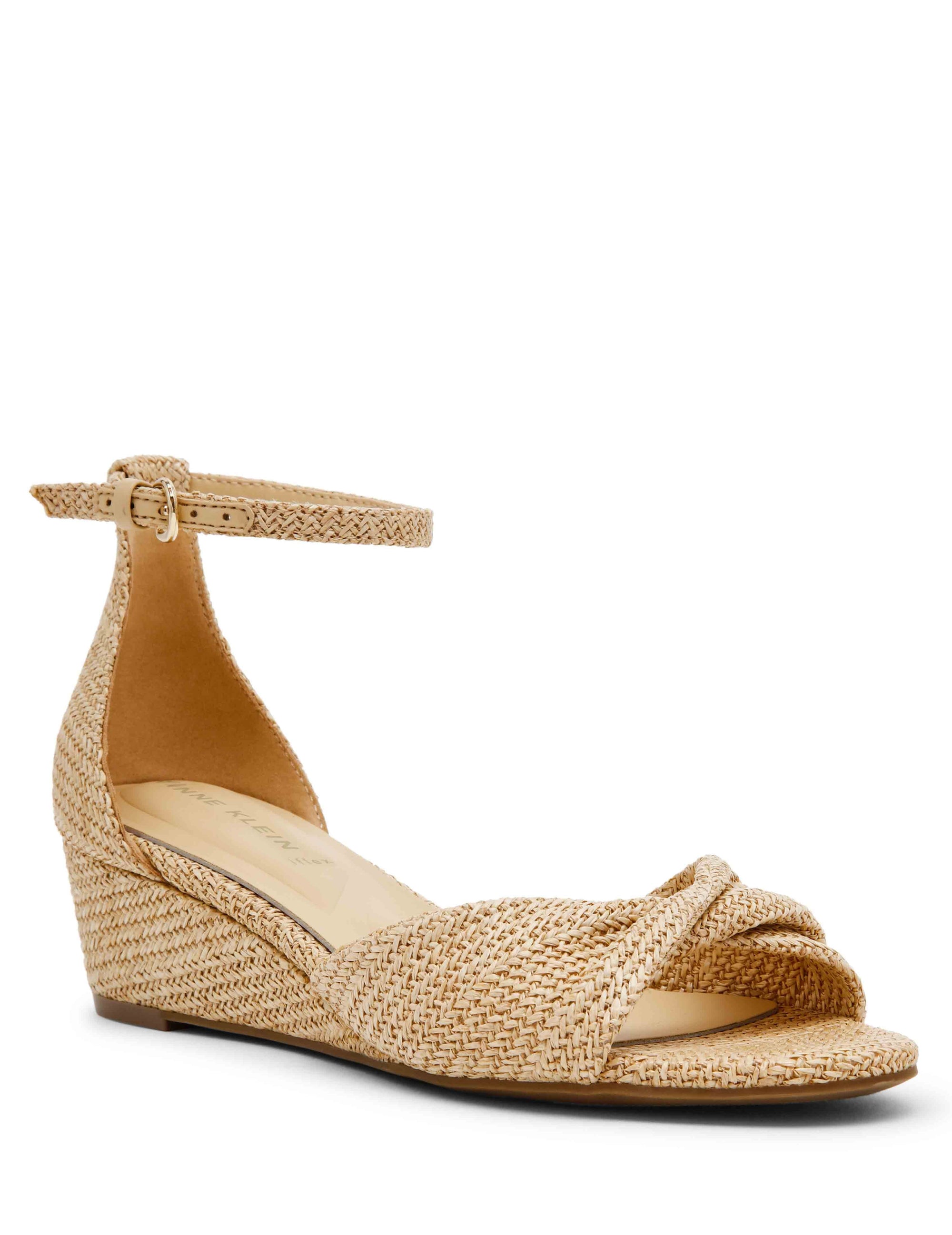 Anne Klein Natural Raffia Whitby Wedge
