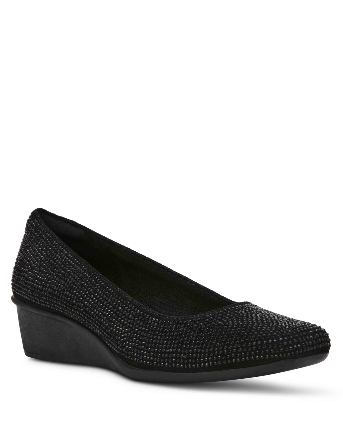 Anne Klein Black Crystal Wisher Crystal Wedge