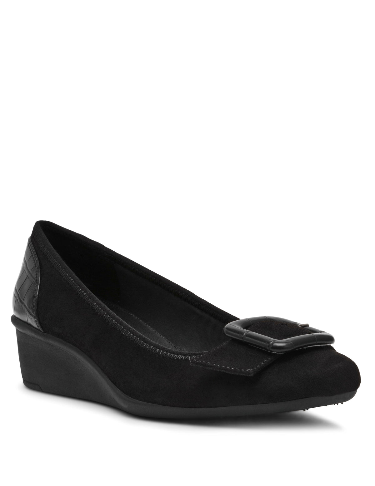 Anne Klein Black Wyatt Wedge