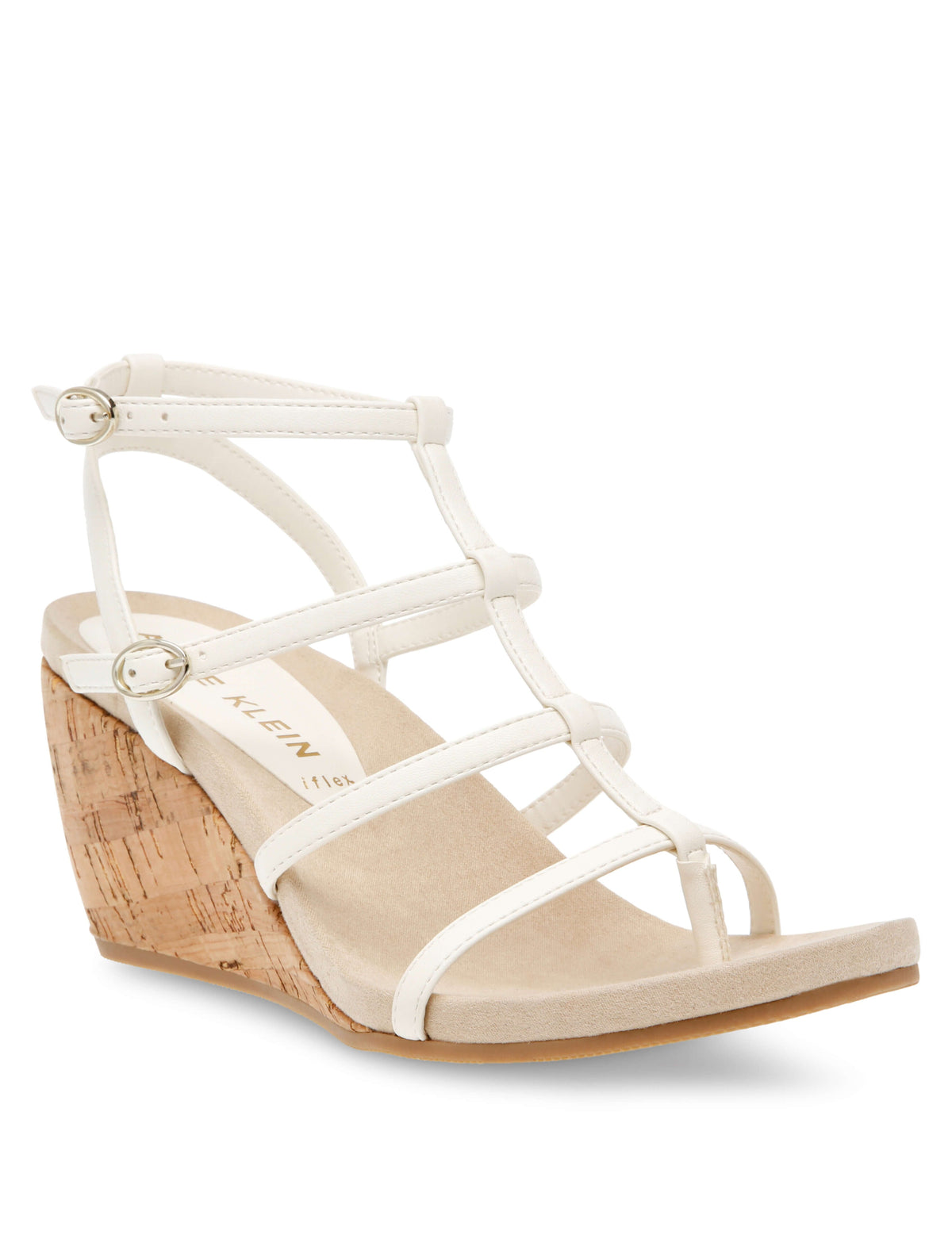 Anne Klein Ivory Isiah Wedge Sandal- Sale