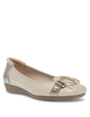 Anne Klein Metallic Taupe Umeko Flat