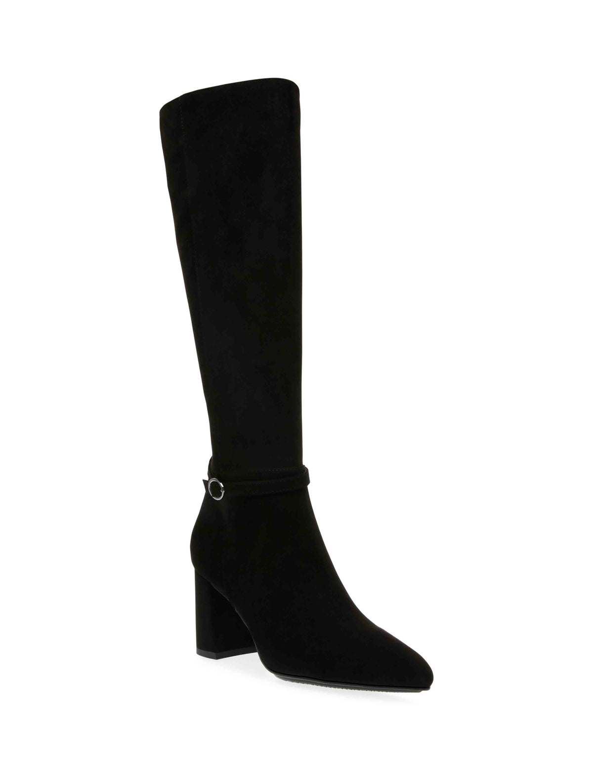Anne Klein Black Micro Suede Brenice Tall Boot