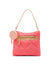 Anne Klein Ocean Coral/Warm Sand/Mellow Peach Hangoff Quilted Nylon Hobo With Logo Web Strap