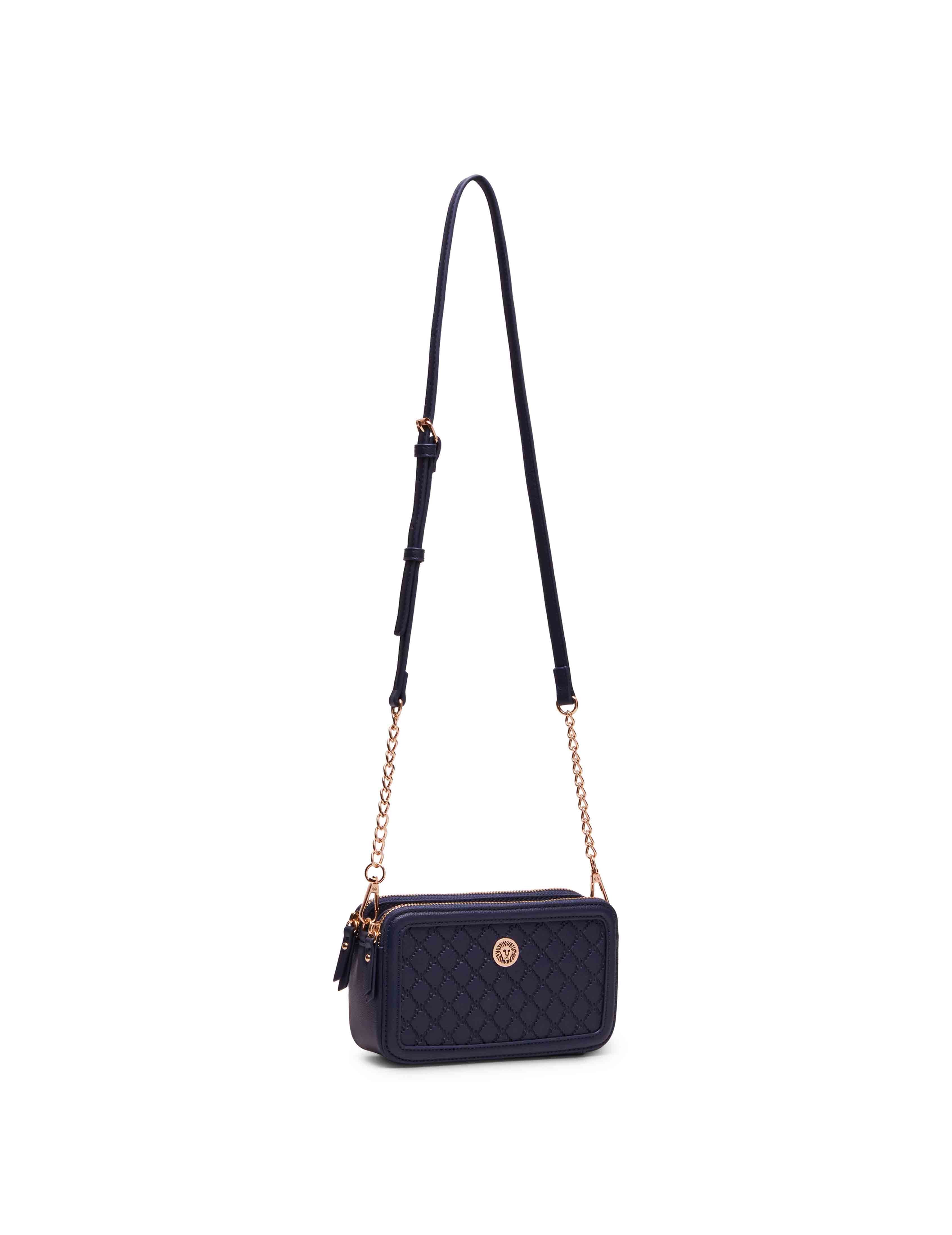 Embossed AK Logo Double Zip Crossbody