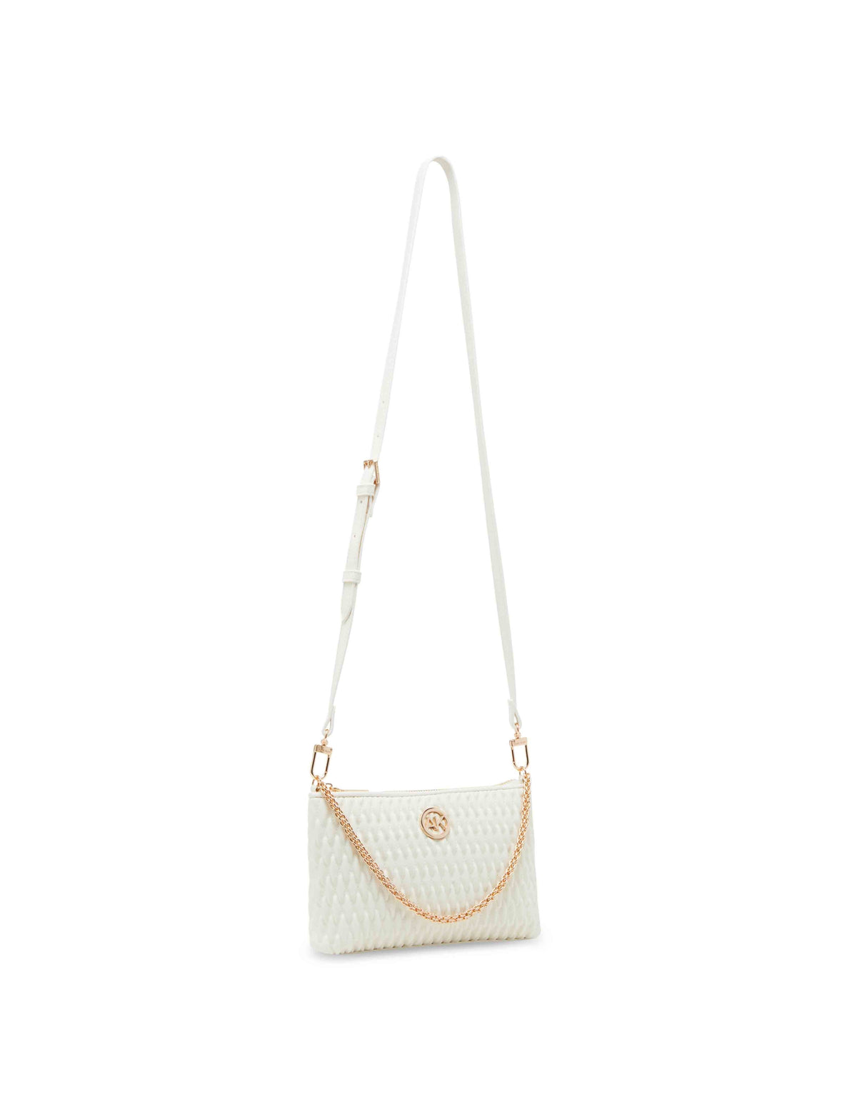 Anne Klein  Ruched Crossbody With Chain Swag