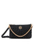 Anne Klein Black Ruched Crossbody With Chain Swag