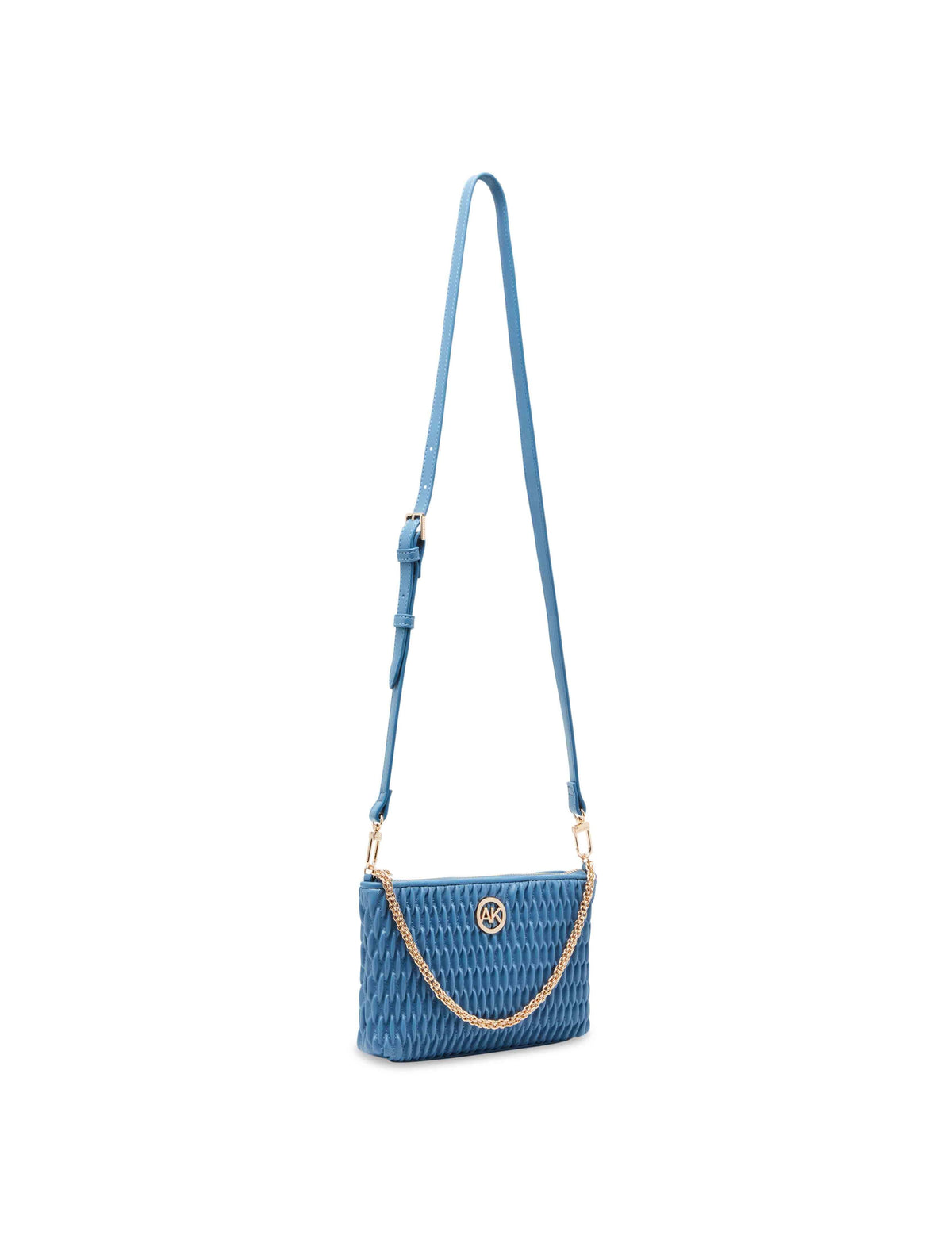 Anne Klein  Ruched Crossbody With Chain Swag