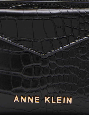 Anne Klein  Envelope Flap Curved Wallet In Croco