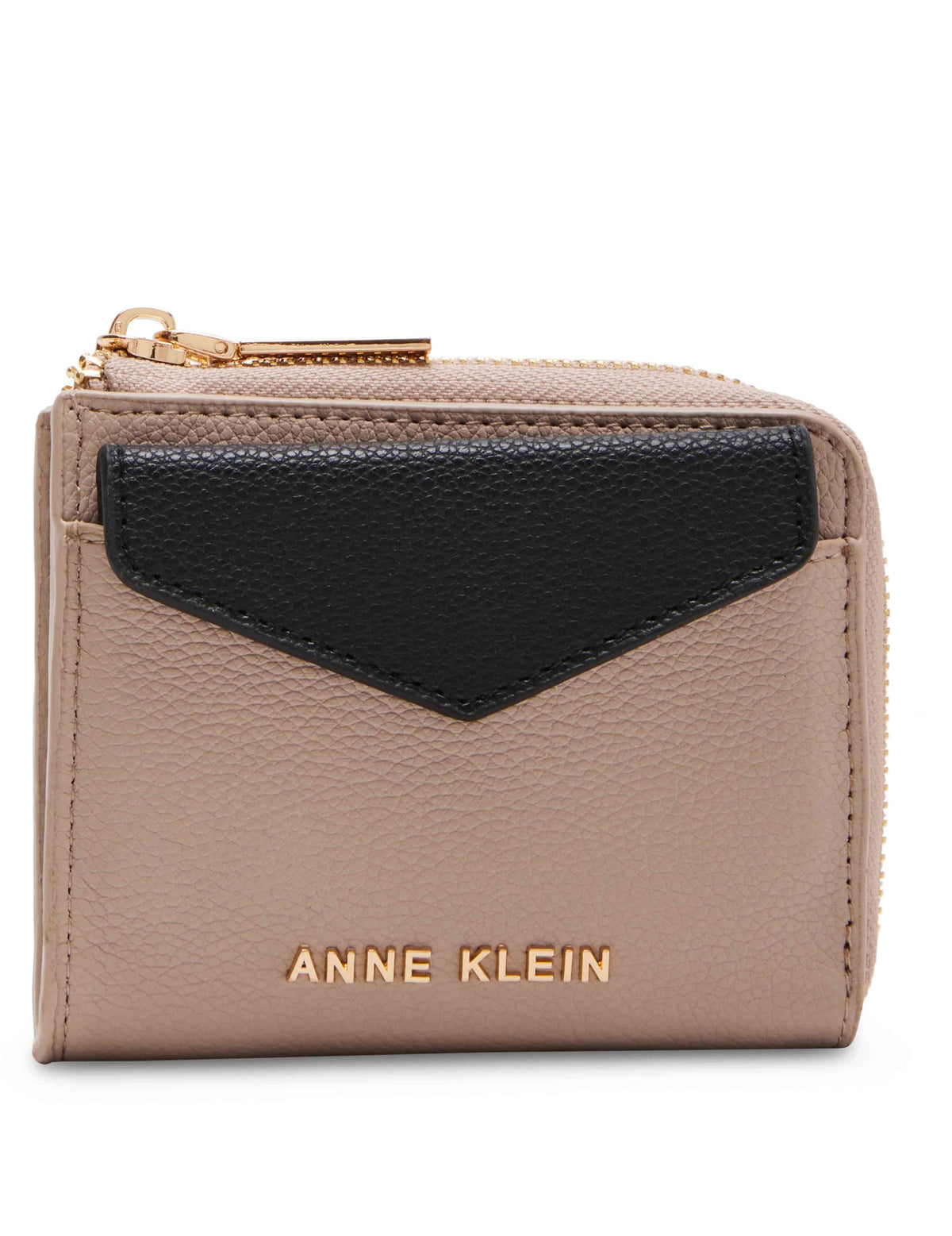 Anne Klein Stone- black AK Envelope Flap Curved Wallet