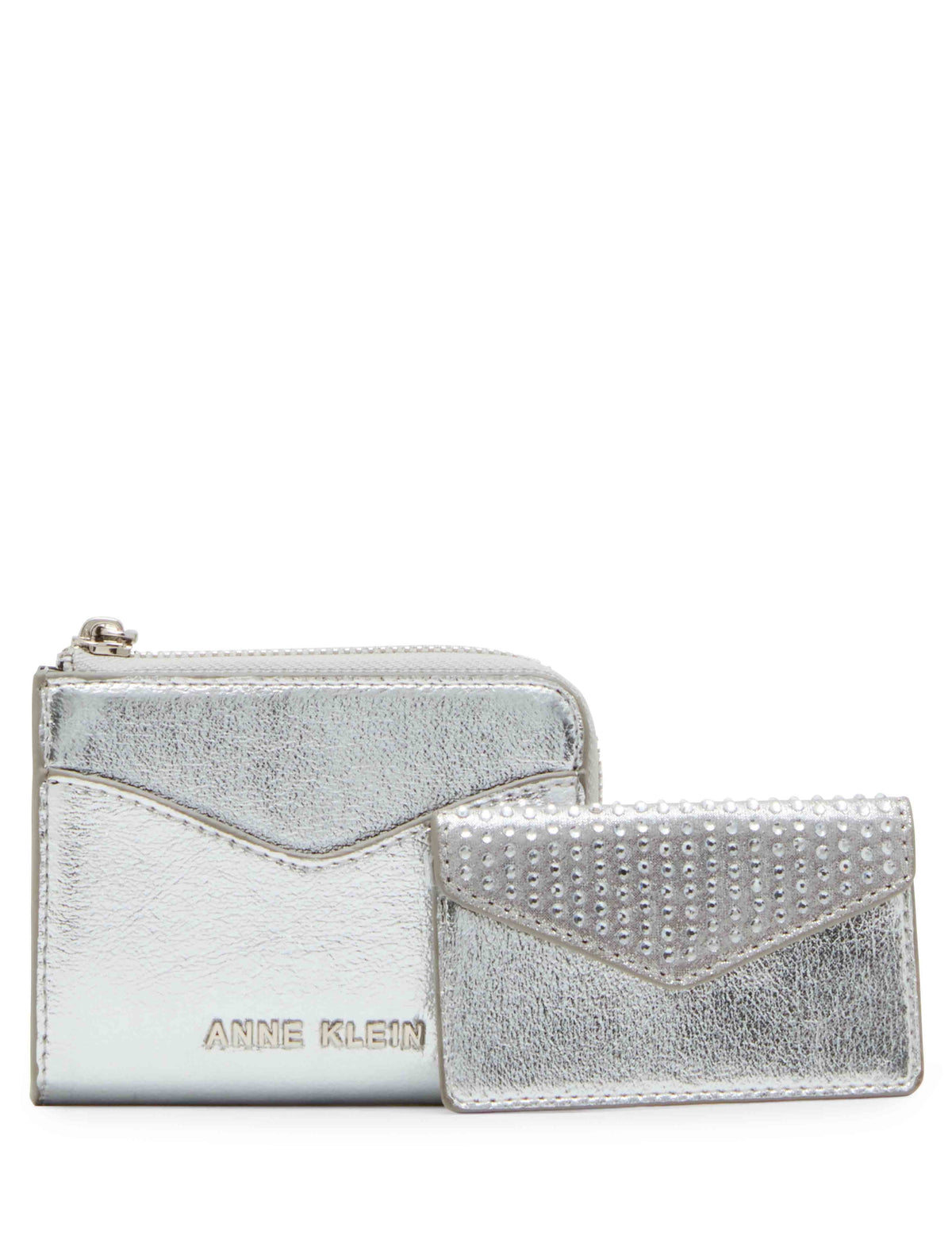 Anne Klein  2 Piece Envelope Flap Curved Wallet With Rhinestones