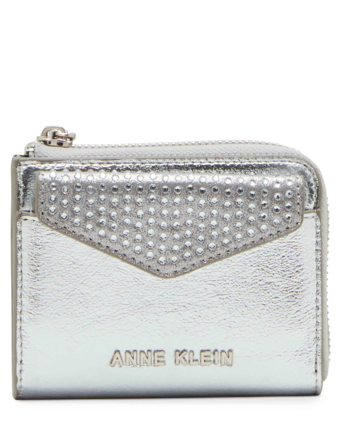 Anne Klein  2 Piece Envelope Flap Curved Wallet With Rhinestones