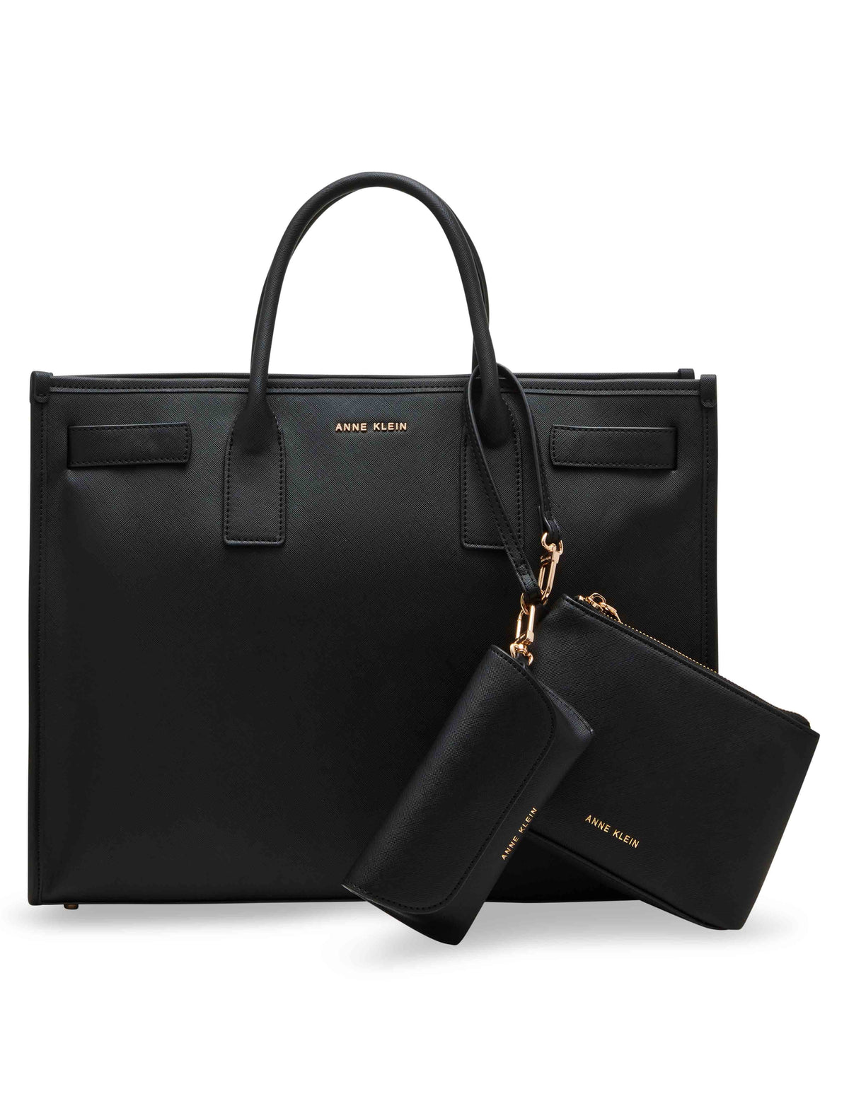 Anne Klein Black 3 Piece Work Tote