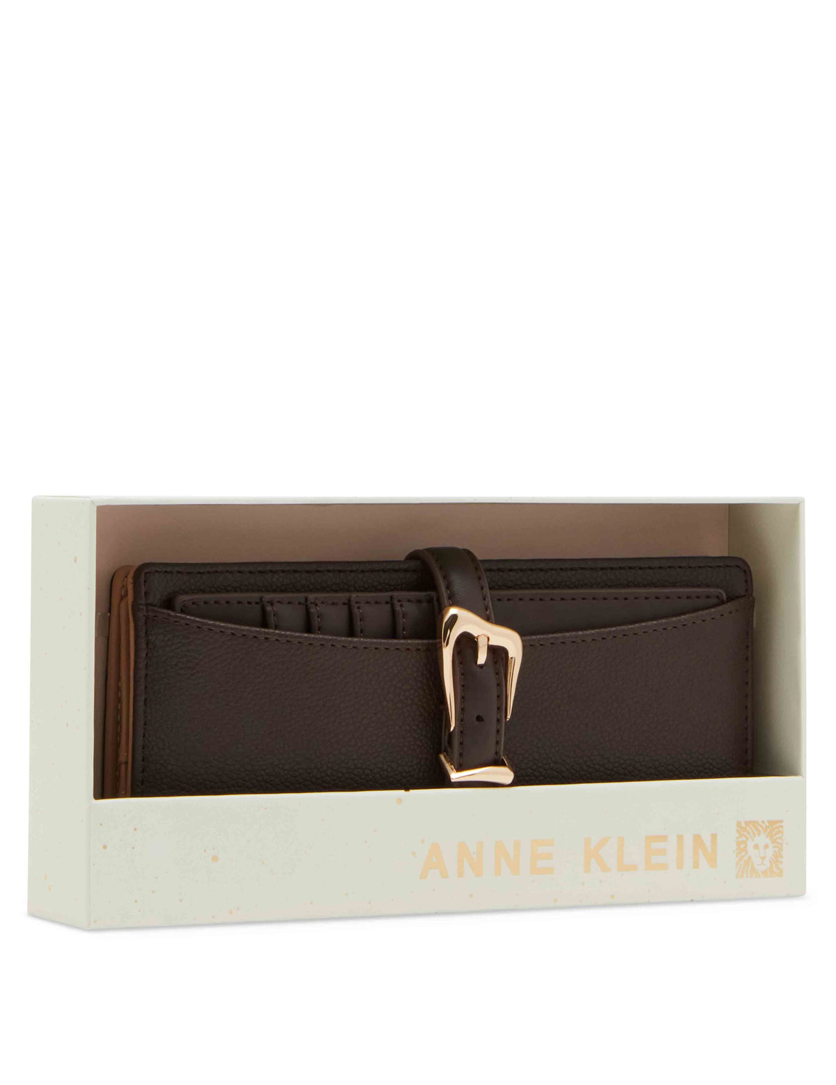 Anne Klein  2 Piece Gift Set With Sculpted Buckle Wallet And Removeable Card Organizer