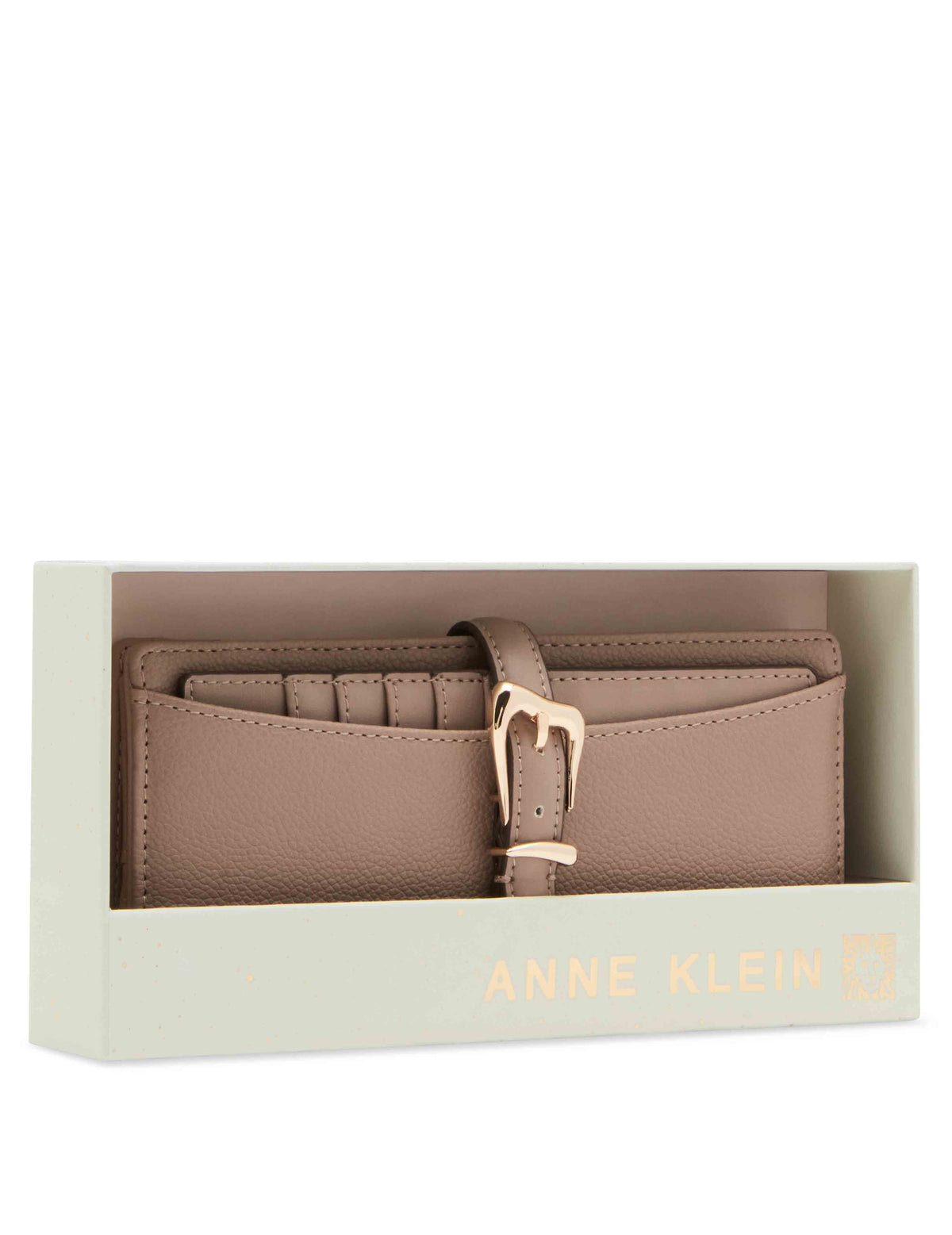 Anne Klein  2 Piece Gift Set With Sculpted Buckle Wallet And Removeable Card Organizer