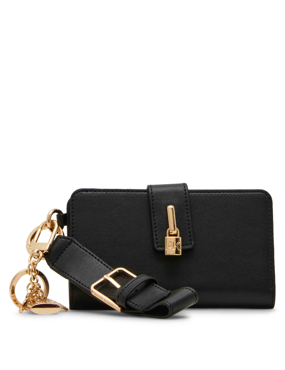Anne Klein Black 2 Piece Gift Set with Lock Wristlet and AK Bag Charm