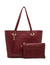 Anne Klein Bordeaux/Bordeaux Ruched Pouch Work Tote With Pouch