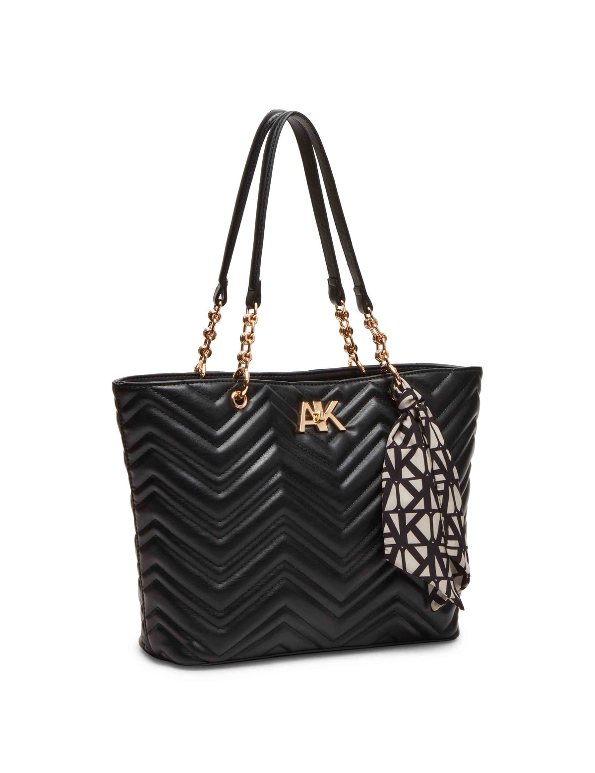 Anne Klein  Quilted Chain Tote With Turn Lock