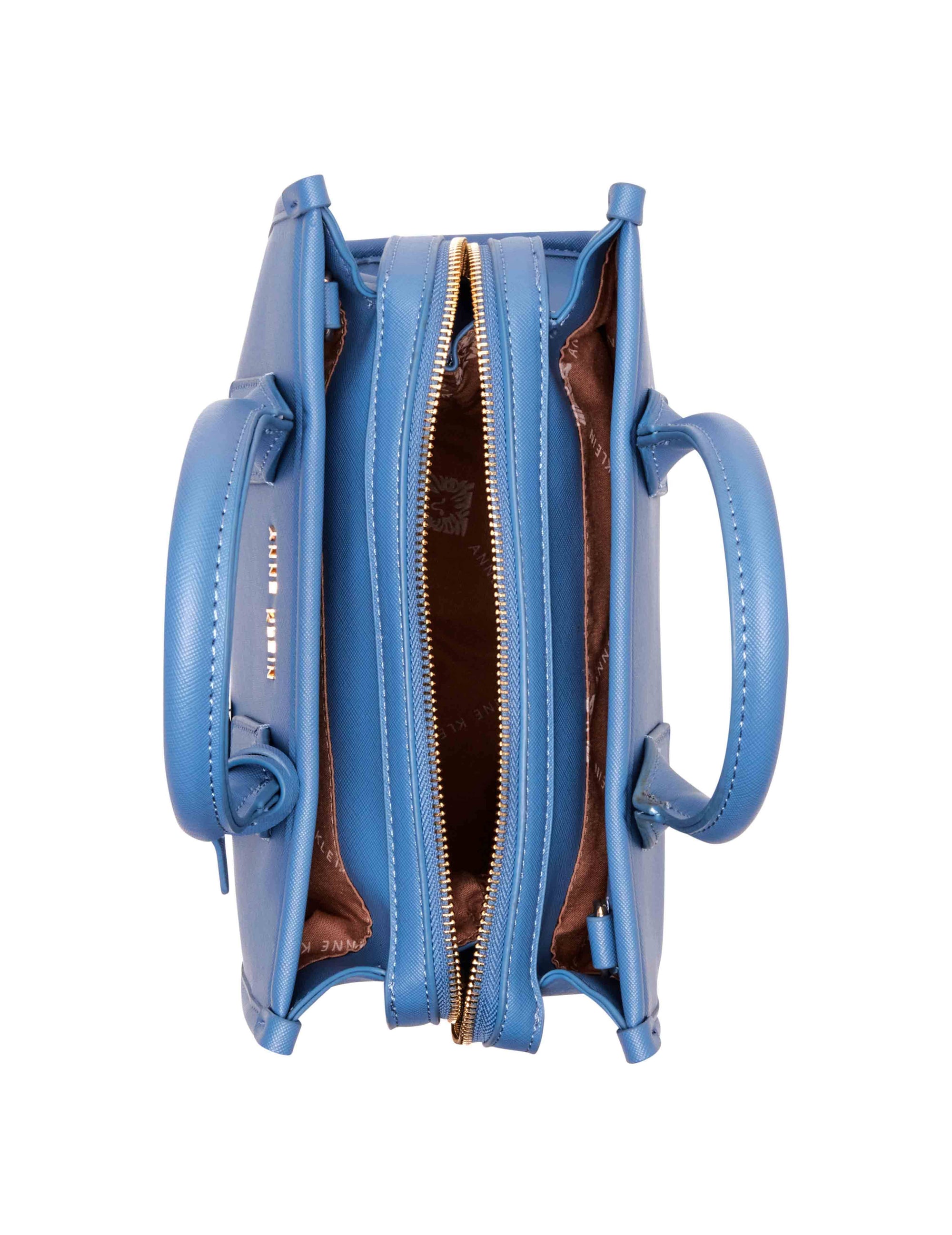 Vegan leather satchel ANNE KLEIN Blue in Vegan leather - 25748542