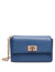 Anne Klein Elemental Blue Mini Flap Shoulder Bag With Enamel Turn Lock