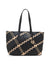 Anne Klein Black-Oatmilk Plaid/Black Woven Tote With Pouch
